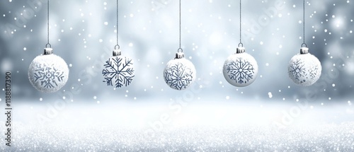 A Vibrant snowflakes and elegant ornaments create festive winter scene