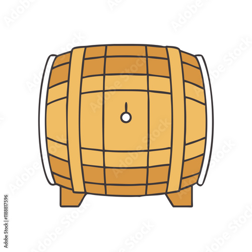 wine barrel vector icon, wine barrel vector illustration - simple illustration of wine barrel, perfect for logos,and wine barrel -themed designs.