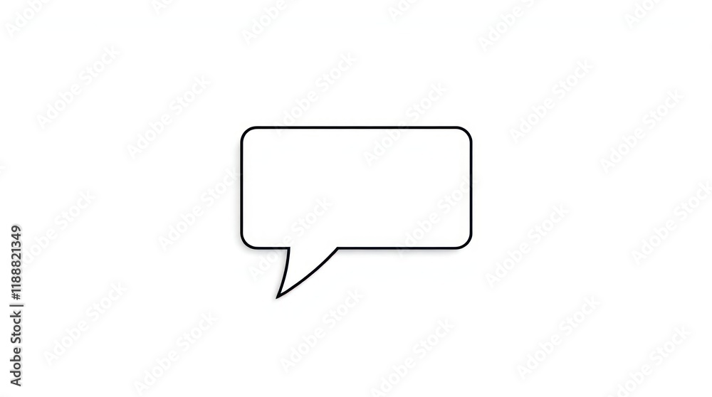Speech Bubble Icon with a Tail Pointing to the Left on a White Background Speech Bubble Icon with a Tail Pointing to the Left on a White Background