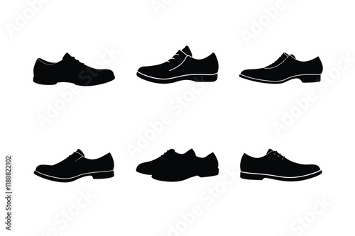 set of shoes silhouette  art