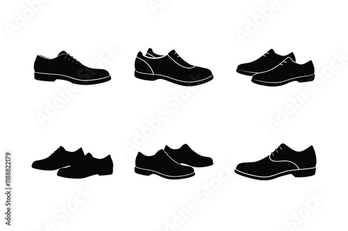 set of shoes silhouette  art