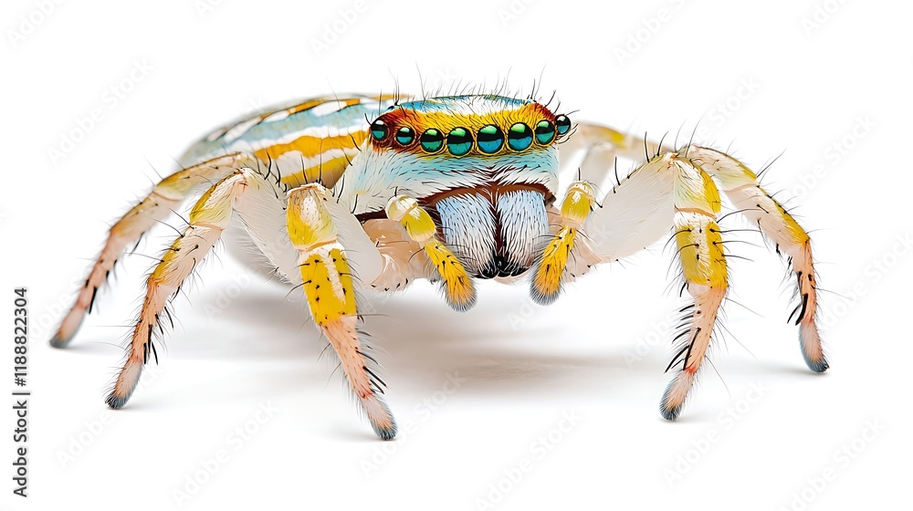 Fototapeta premium Vibrant Jumping Spider Macro Photography Colorful Arachnid