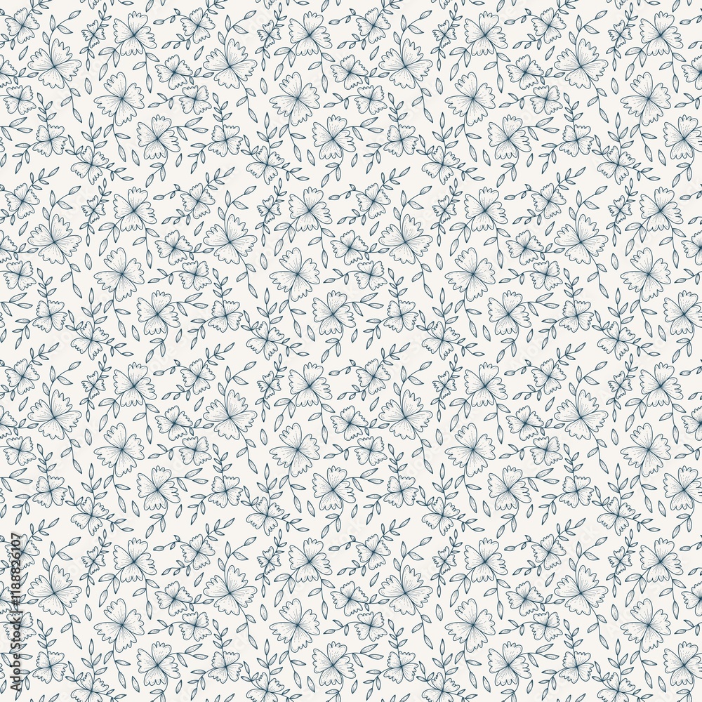 Obraz premium Flower doodle texture of classic pattern, Arts, fabric, wallpaper, paper texture