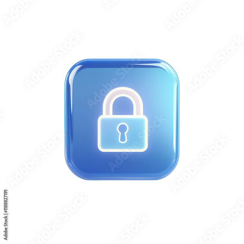 Free Download Stylish blue padlock icon representing digital security and protection., isolated on a transparent background. - GFXLoad