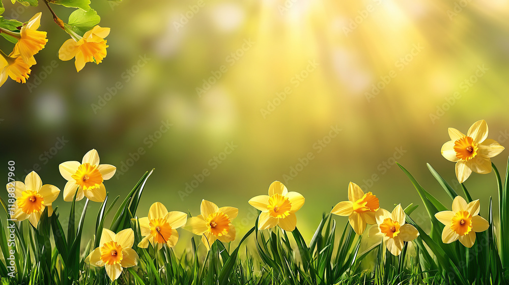 Obraz premium Sunny Daffodil Meadow