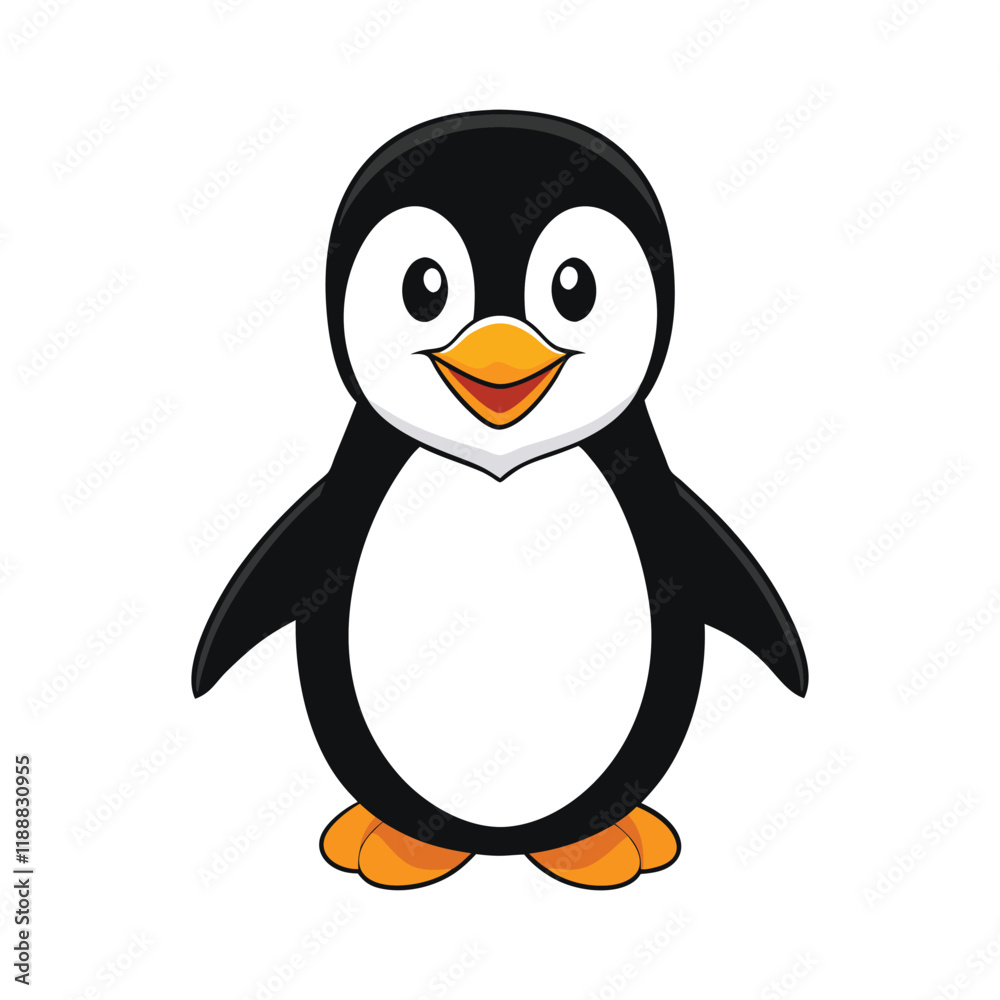 Obraz premium Cheerful Cartoon Penguin Illustration