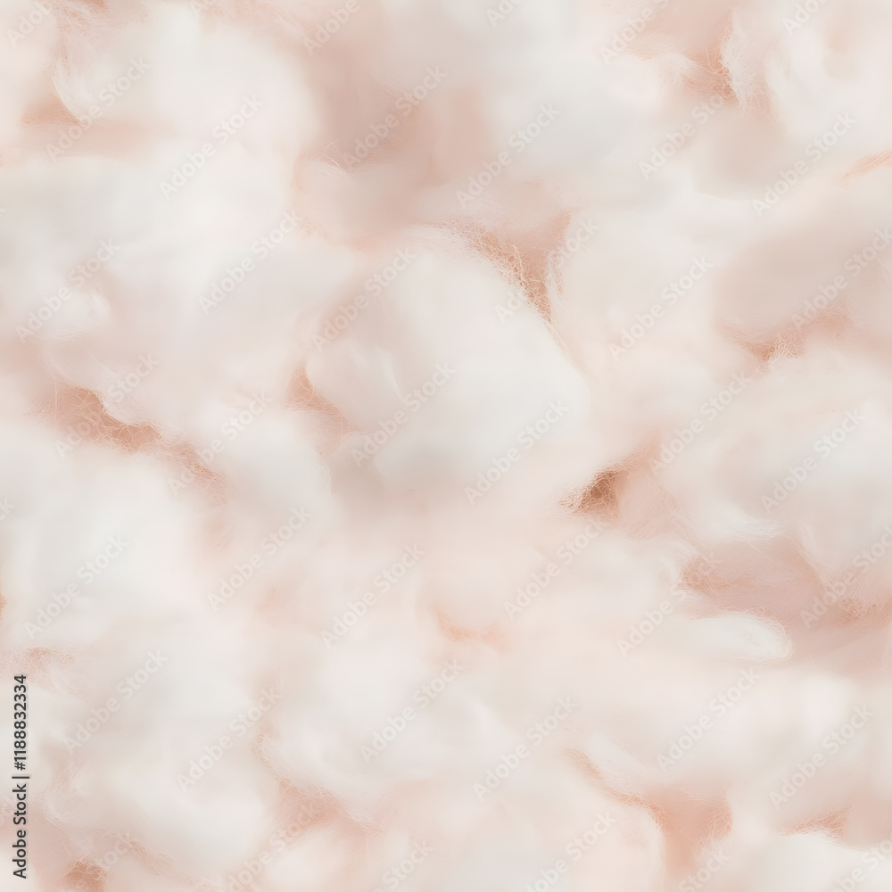 Seamless Cotton Texture with Airy White Fibers on Pale Pink, Fluffy Cloud-Like Cotton Texture Against Light Pink Background, Seamless Fluffy Cotton Texture Seamless Cotton Texture with Airy White Fibers on Pale Pink, Fluffy Cloud-Like Cotton Texture Against Light Pink Background, Seamless Fluffy Cotton Texture