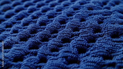 Intricate Texture: A Close-Up of Deep Blue Fabric