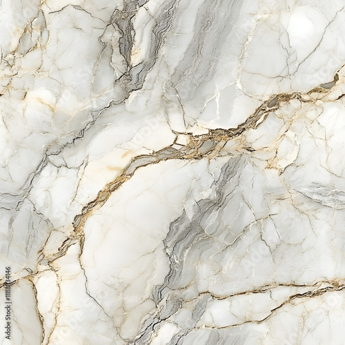 Seamless Marble Texture with White and Gray Veins, Polished Natural Marble Surface with Elegant Patterns photo