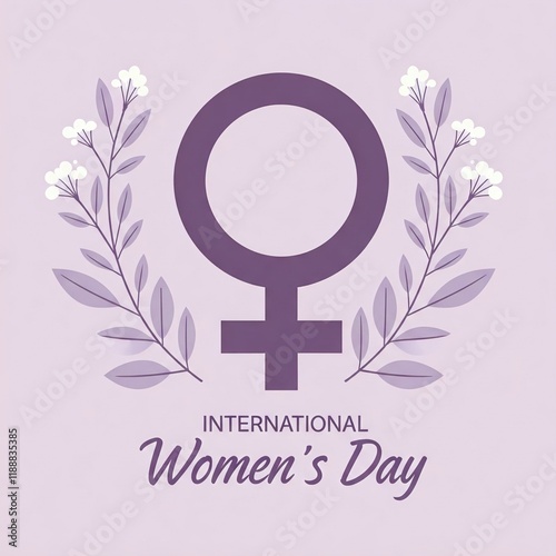 happy world women's day symbol female flower background.