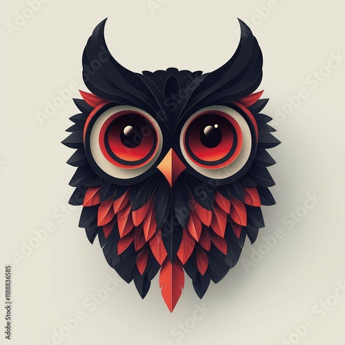 Elegant Owl Vector Graphic Design Art. Artistic Owl Vector Illustration. Stylish Owl Graphic Design. Modern Owl Vector Artwork. Creative Owl. Design for Digital Projects. Owl Graphic Art for Branding photo