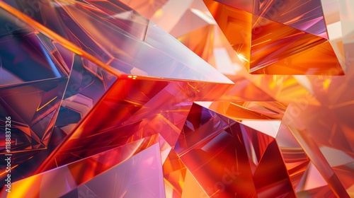 Abstract Geometric Wallpaper with Red and Orange Hues