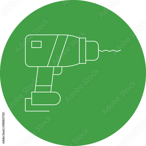 Electric Drill icon single vector illustration