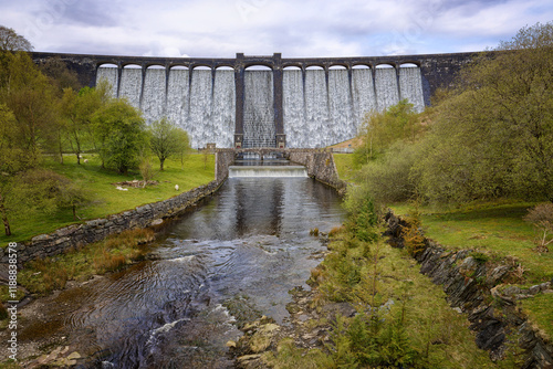 Claerwen Dam and Reservoir Claerwen Valley, Rhayader Wales UK