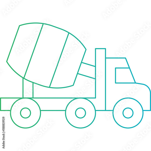 Concrete Mixer Truck icon single vector illustration