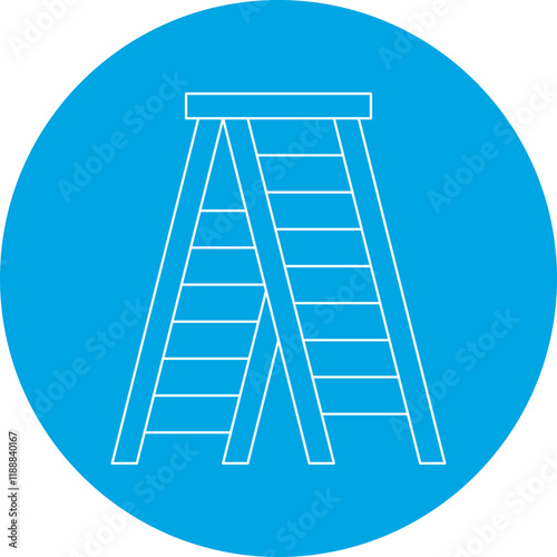 Stepladder icon single vector illustration