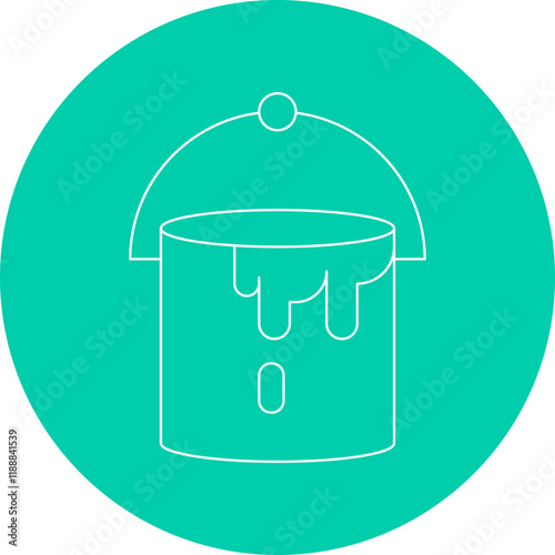 Tin with Paint icon single vector illustration