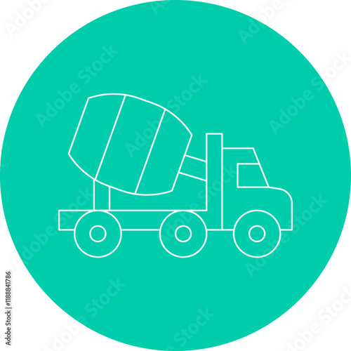 Concrete Mixer Truck icon single vector illustration