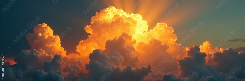 Luminous golden cloud, backlit by intense light source, fantasy, golden hour Luminous golden cloud, backlit by intense light source, fantasy, golden hour