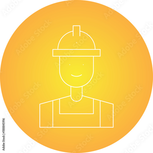 Builder icon single vector illustration