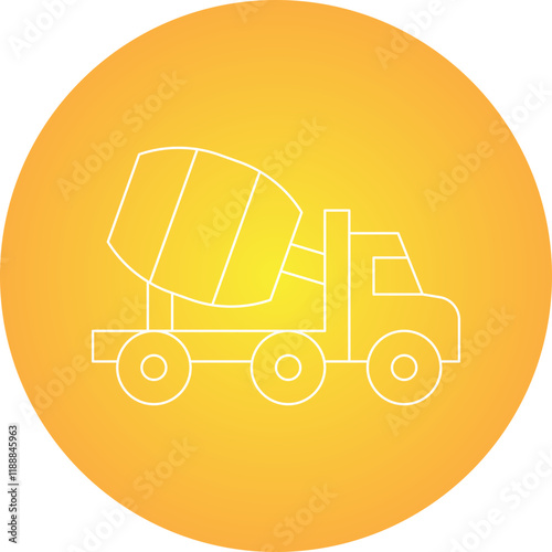 Concrete Mixer Truck icon single vector illustration