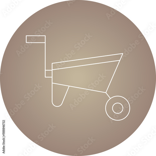 Wheelbarrow icon single vector illustration