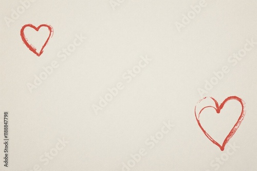 Rustic Red Heart Stamp on Textured Paper