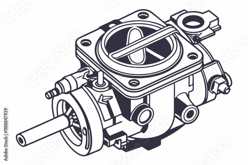 Carburetor vector silhouette on a white background photo