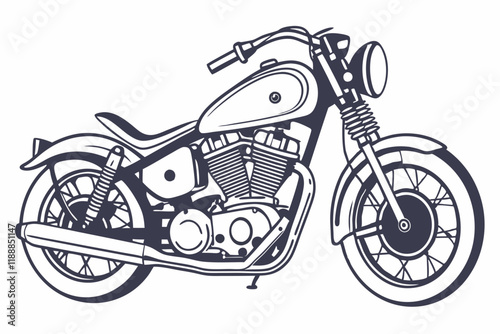 Motorcycle engine vector silhouette on a white background photo