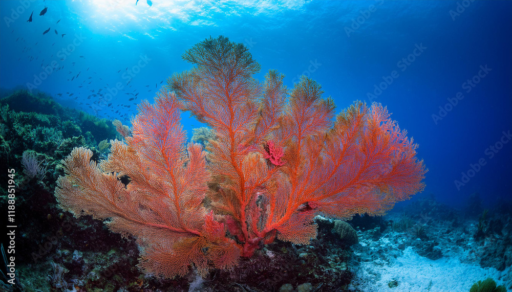 Fototapeta premium soft coral on champagne reef near roseau dominica