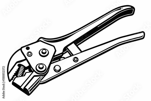 Ratcheting tool vector silhouette on a white background
