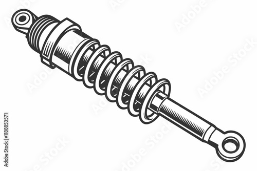 Suspension spring vector silhouette on a white background