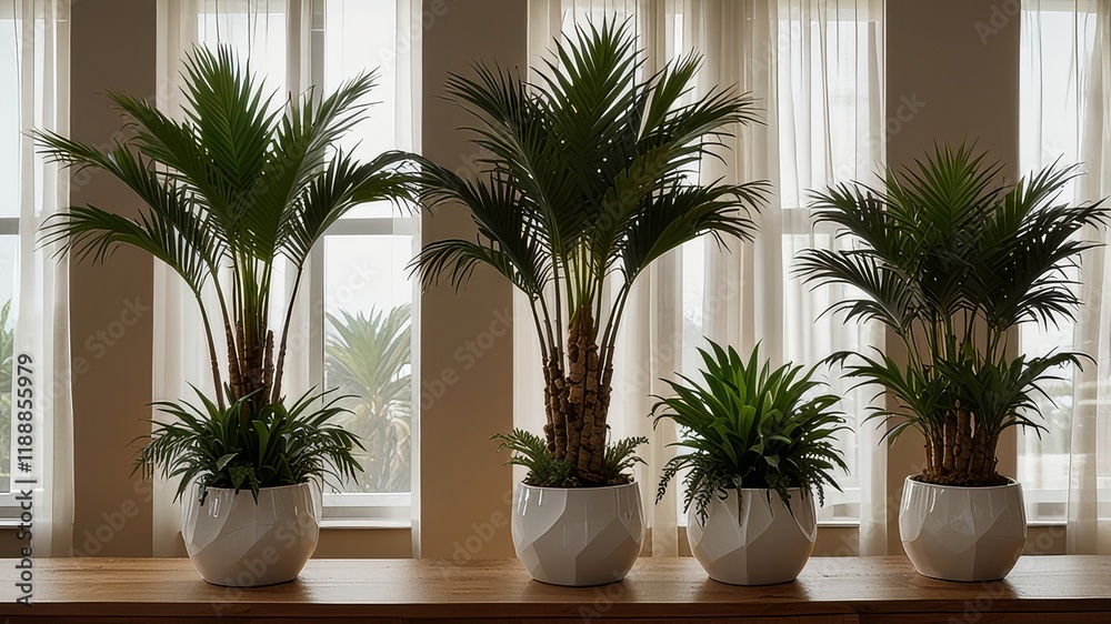 Fototapeta premium PNG Elegant indoor palm plant decor