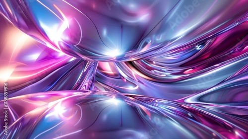 Abstract Purple and Blue Liquid Metal Wallpaper