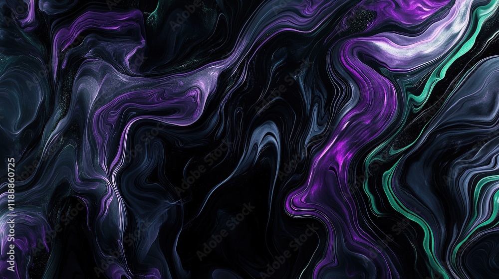 Fototapeta premium **Tendrils of marbled smoke fading delicately into an infinite black void