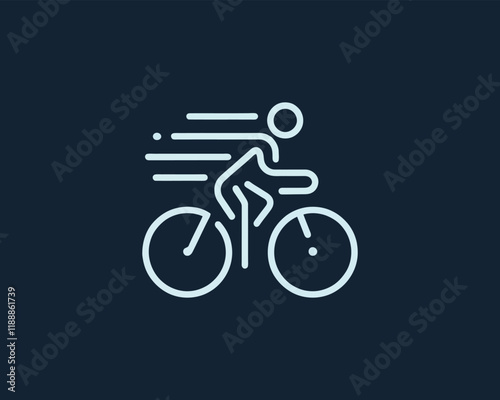 silhouette of a person riding a bike vector illustration.