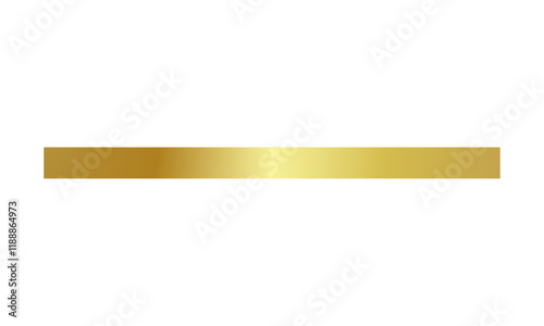 Gold banner bar isolated on a transparent background. Shiny decorative element for elegant design and messaging
