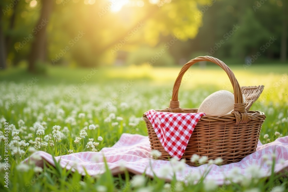 Serene Picnic in a Lush Green Field Serene Picnic in a Lush Green Field