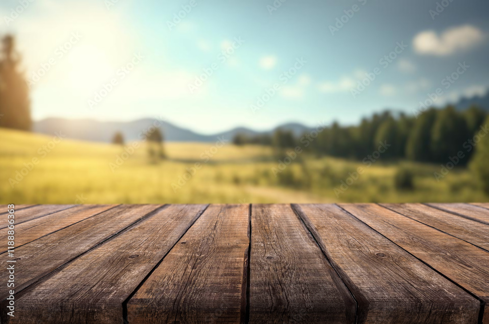 wooden table on nature display for food or other products on nature background. Sunlight at morning wooden table on nature display for food or other products on nature background. Sunlight at morning