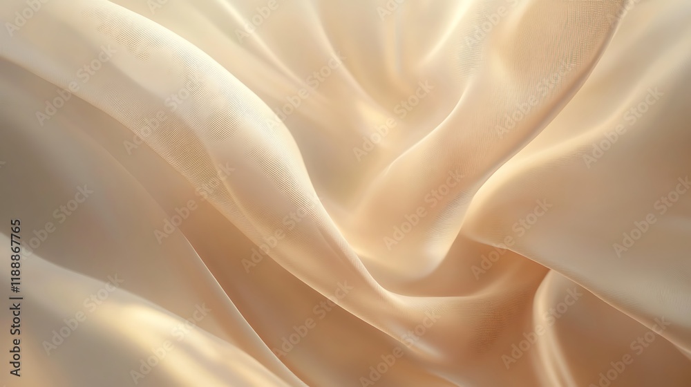 Fototapeta premium Draped Beige Fabric Softly Illuminated
