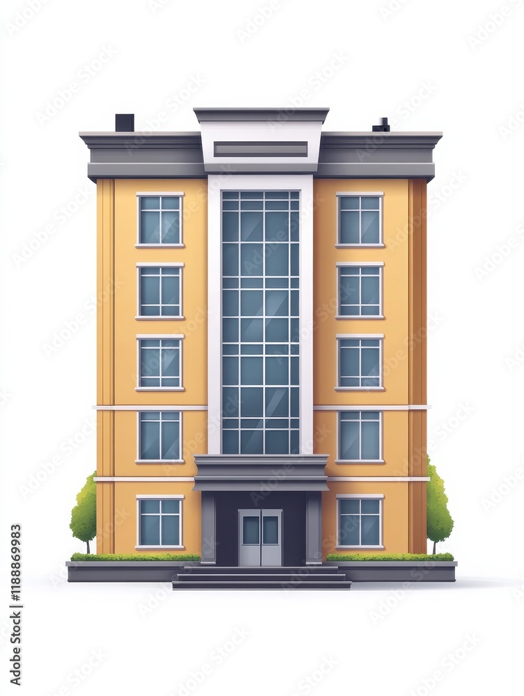 Naklejka premium flat public building icon. Administrative city building isolated on white background