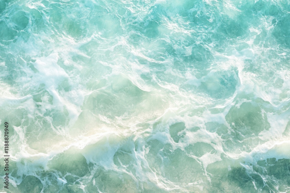Fototapeta premium Tranquil sandy beach with azure water and bright sunshine, perfect for summer escapes, capturing the essence of serene nature in a luxurious outdoor haven for relaxation and rejuvenation