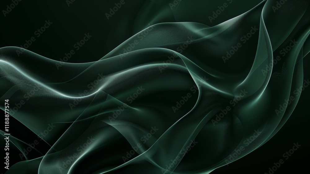 Obraz premium Abstract Dark Green Drape Wallpaper