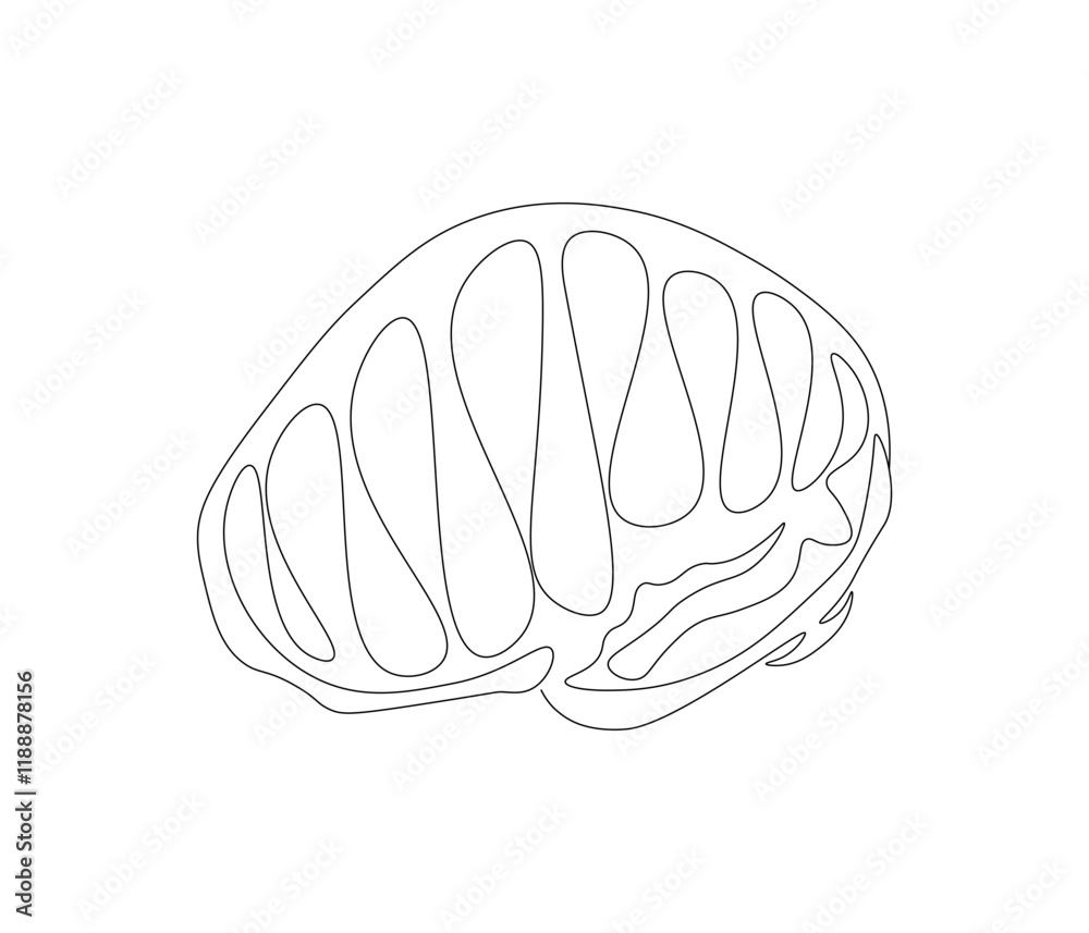 One continuous line drawing of human brain. Single line of human brain vector illustration One continuous line drawing of human brain. Single line of human brain vector illustration