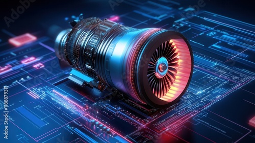 A vibrant diagram showing how jet engine diagnostics tools function during testing photo