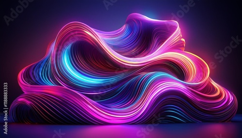 colourful heritage with abstract shape sparkling in ultraviolet spectrum curvy neon strains