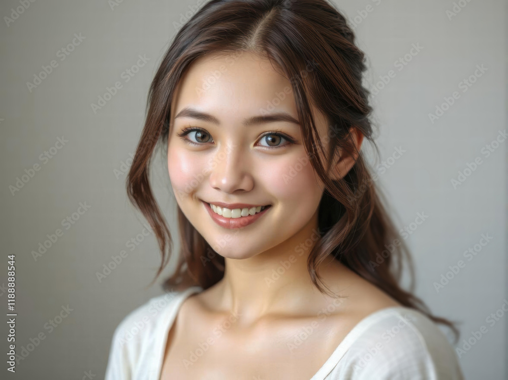 Close up portrait of a handsome attractive and cheerful young asian beautiful woman. Confidence, happy face and smiling female. Portrait of a joyful gorgeous person looking at the camera. Headshot. Close up portrait of a handsome attractive and cheerful young asian beautiful woman. Confidence, happy face and smiling female. Portrait of a joyful gorgeous person looking at the camera. Headshot.