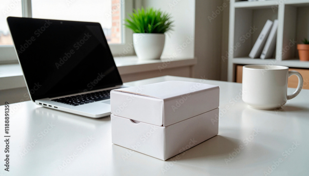 3D printed box displayed in modern workspace during daylight, innovation 3D printed box displayed in modern workspace during daylight, innovation