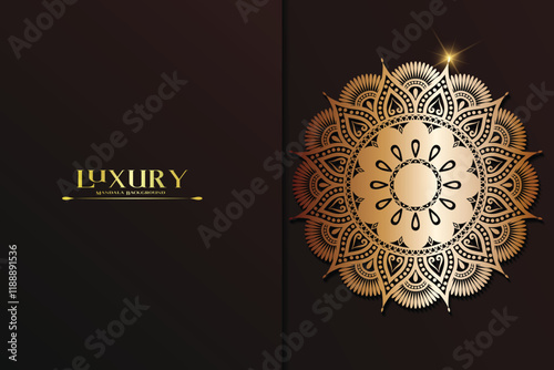 Luxury ornamental mandala background with golden arabesque patterns, element for invitation, meditation poster, yoga, wedding, book cover, cover page, luxury mandala art illustration vector art