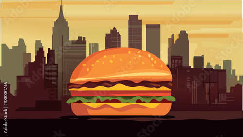 A Perfect Meal- Cheeseburger with NYC Backdrop.eps